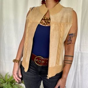 Suede 90s vintage Designer Studio  tan vest